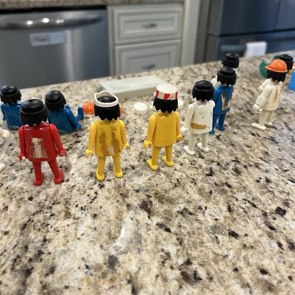Vintage‎ 70's Playmobil Figures Nurse Medic Fireman Etc Lot. Read